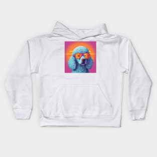 Colorful Poodle Dog Wearing Sunglasses Pop Art Kids Hoodie